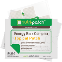 Energy B12 &Complex Topical Patch, Infused with B1,B2,B3,B5,B6,B12,Biotin. Designed to Give Your Energy a Boost (30/Pack).