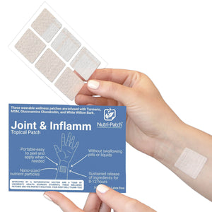 Joint & Inflamm Topical Patch, Infused with Turmeric, MSM, Glucosamine, Chondroitin, and White Willow bark.Designed to Give Your Joints a Boost.