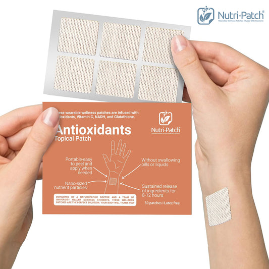 NUTRI-PATCH Antioxidants Nourishing Topical Patches with Glutathione, Vitamins C, Coenzyme Q10, NADH (30 Count)