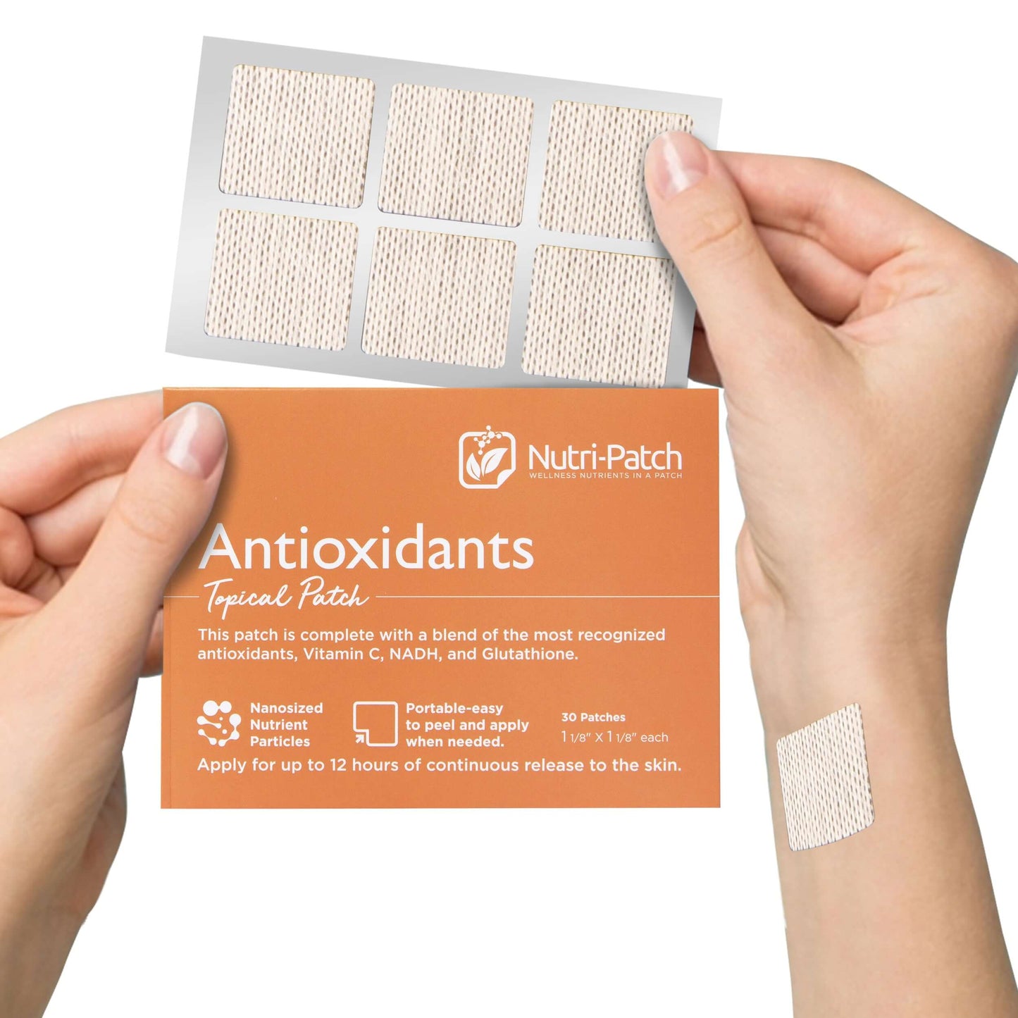 Antioxidants Topical Patch, Infused with NADH, Glutathione, CoenzymeQ10, NAC. Designed to Give Your Antioxidants a Boost (30/Pack).